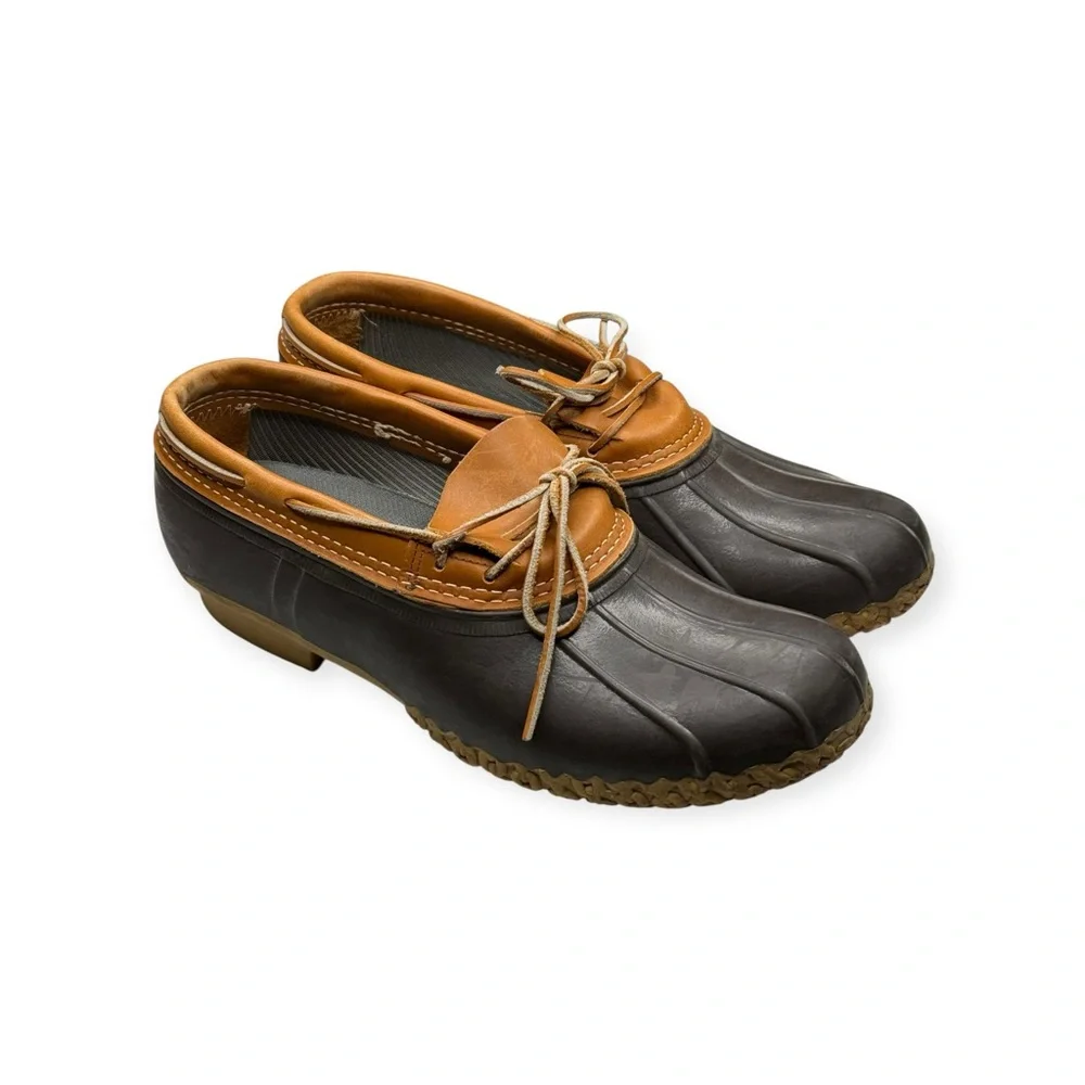 LL Bean ✪ Classic Rubber Moc Duck Rain Boots ✪ Tan Bean Boot Brown Gum ✪ 12M ✪